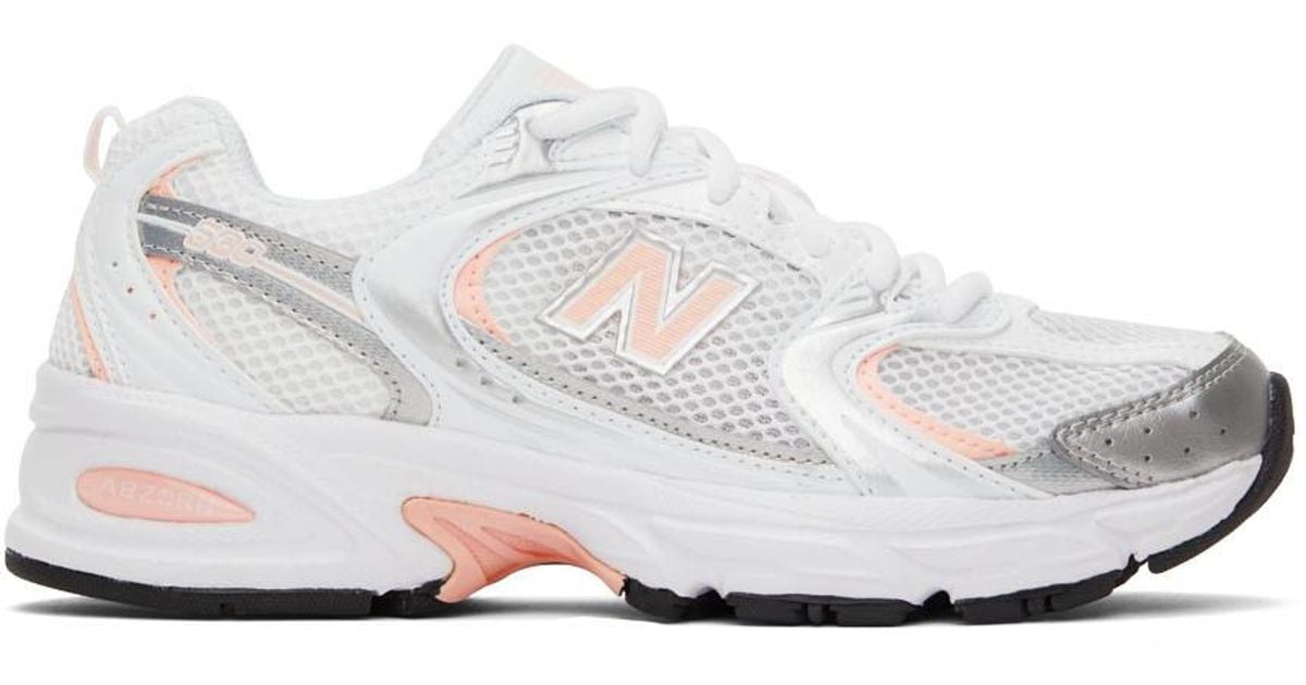 New Balance Pink 530 Sneakers in White | Lyst