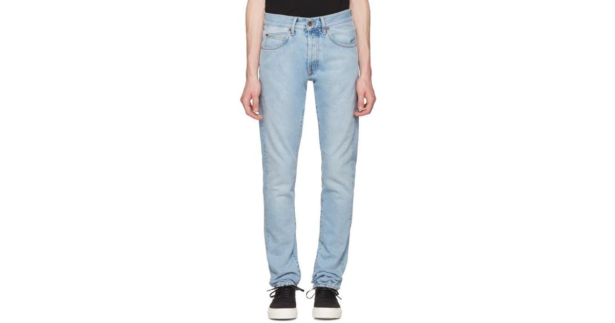 off white diagonal jeans