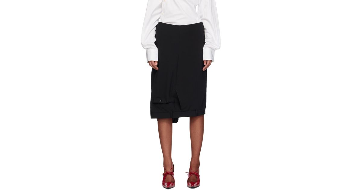 HODAKOVA ブラック Upside Down Trouser ミディアムスカート