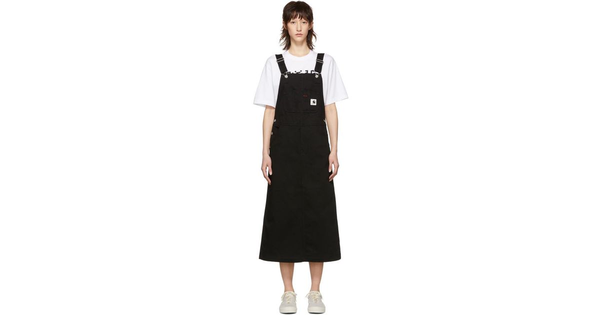 Carhartt WIP Black Bib Long Skirt Dress | Lyst