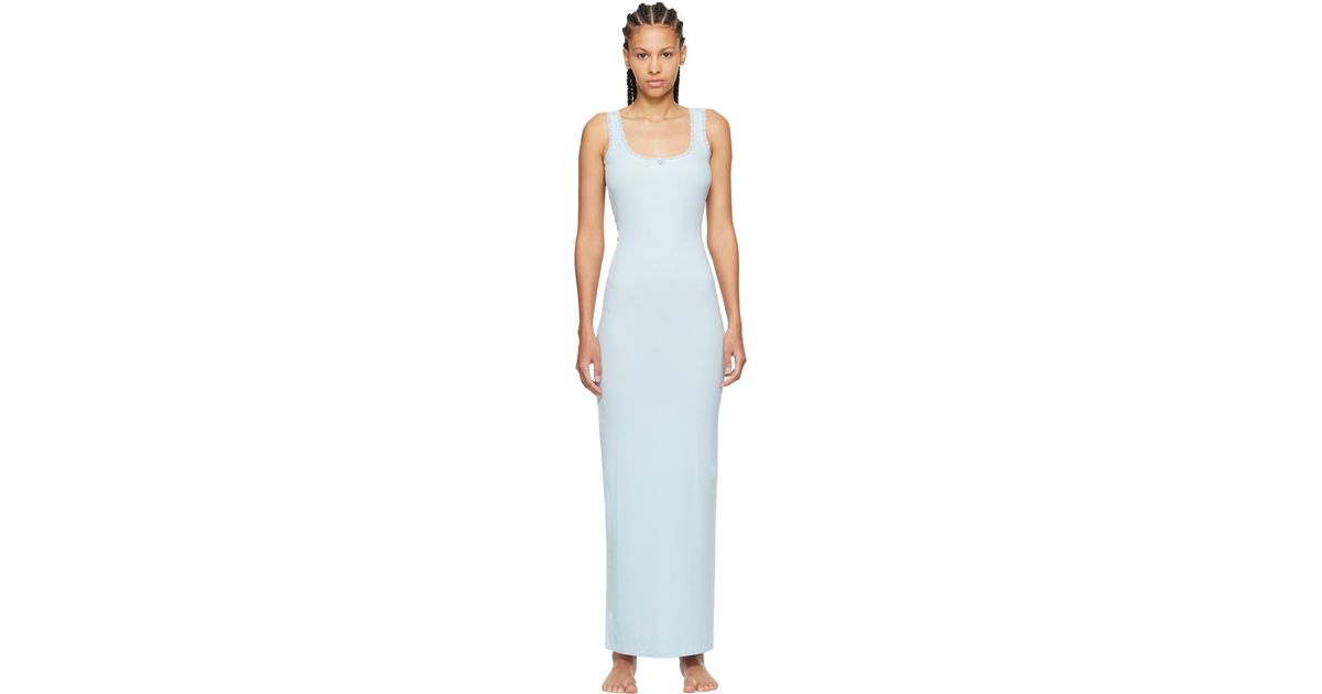 blue white maxi dress And Printed SupportEveryStep Order the Black Sleeveless size:M