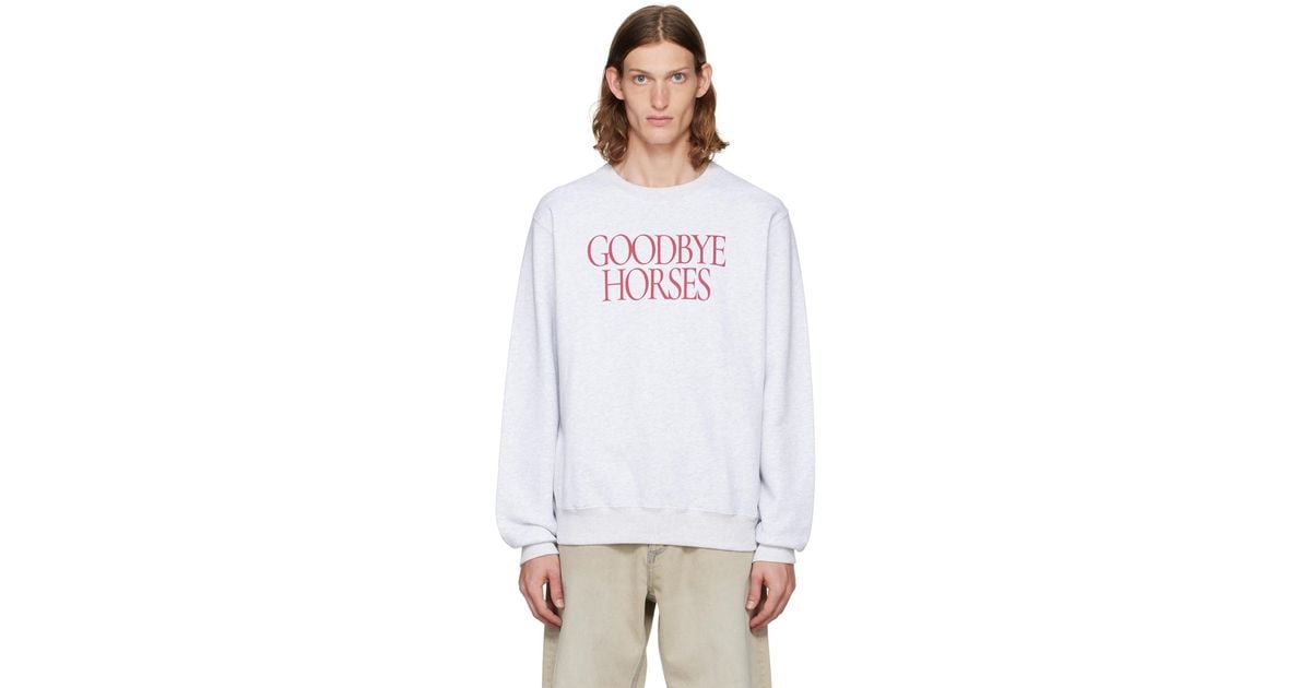 PRAYING goodbye Horses Sweatshirt in White for Men Lyst Australia