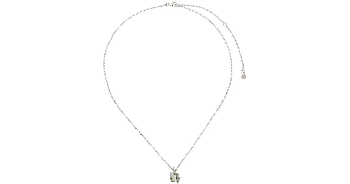 ALAN CROCETTI Silver & Green Flare Necklace in White for Men | Lyst