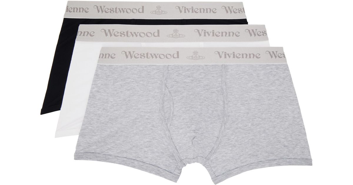 Vivienne Westwood Three-Pack Band Boxers in Black for Men | Lyst