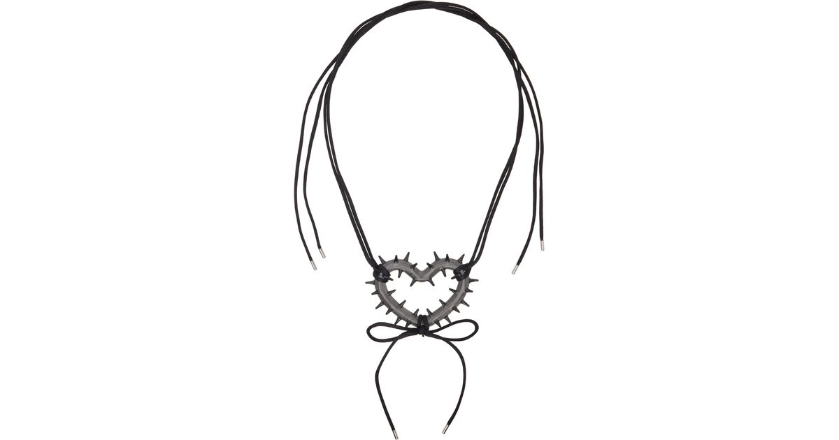 【関税込み】HUGO KREIT ブラック Spiky Heart ネックレス Black Spiky Heart Necklace by HUGO KREIT on Sale