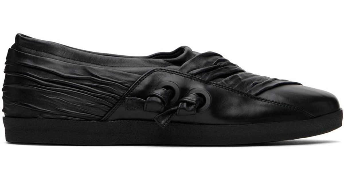 Kiko Kostadinov Black Wrinkled Slip-on Loafers for Men | Lyst