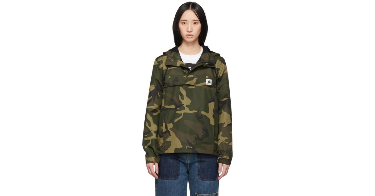 Carhartt WIP Canvas Green And Brown Camo Nimbus Pullover Jacket - Lyst
