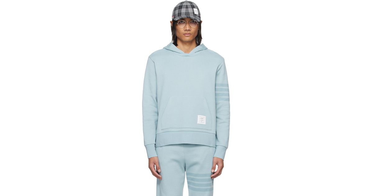Thom Browne Thom E 4 bar Hoodie in Blue for Men Lyst Canada