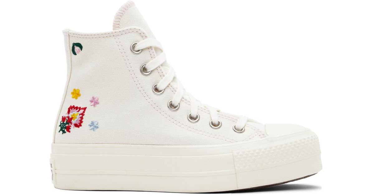 Converse White Chuck Taylor All Star Lift Sneakers in Black | Lyst