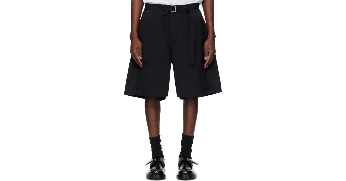 【Sacai】タフェッタ バミューダ ショーツ（ブラック） Sacai】タフェッタ バミューダ ショーツ（ブラック） (sacai