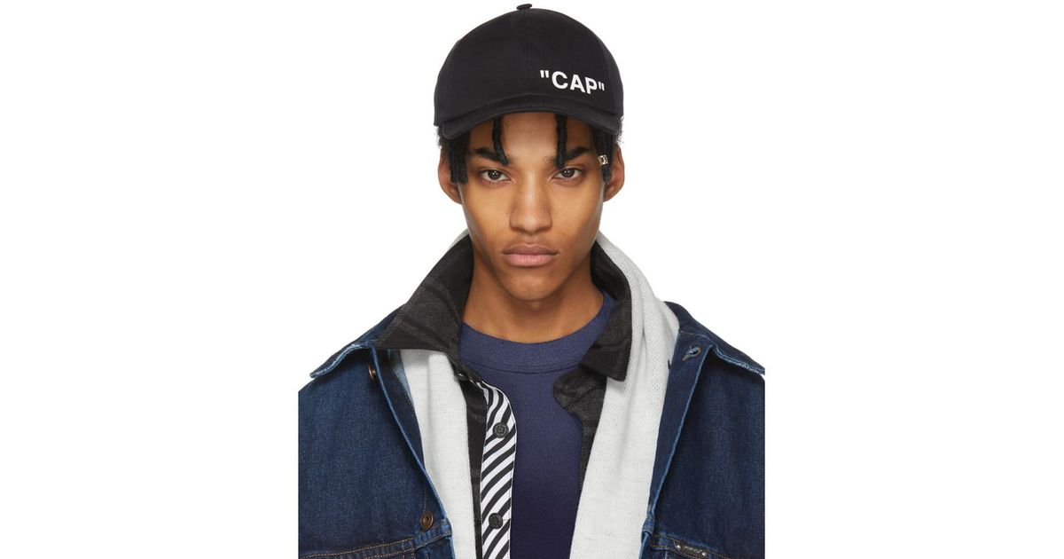 off white cap black