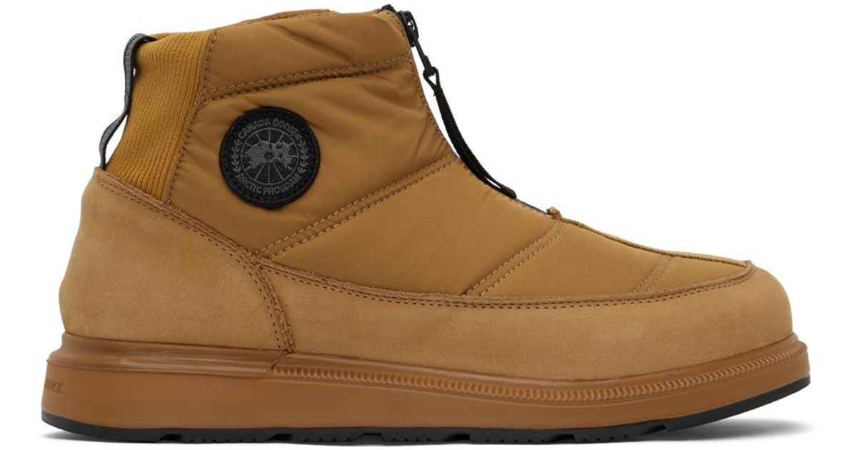 Canada Goose Tan Crofton Puffer Boots for Men | Lyst