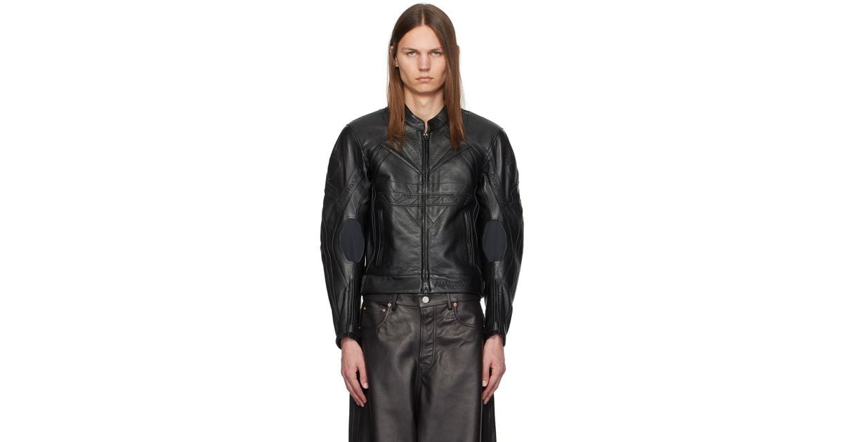 【関税込み】VETEMENTS ブラック Pro Racing レザージャケット VETEMENTS Black Pro Racing Leather Jacket Vetements