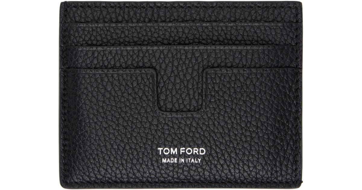Tom Card Tom Ford Grain Leather Classic Card Holder in Black for Men | Lyst