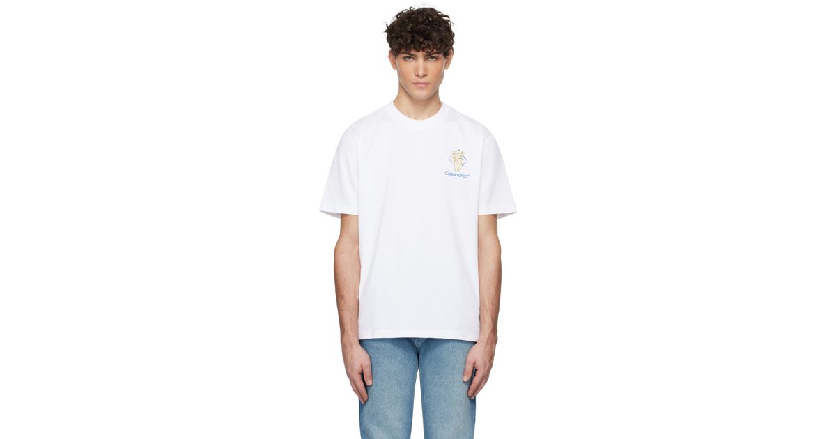 CASABLANCA Diamond Column T-Shirt in White for Men | Lyst