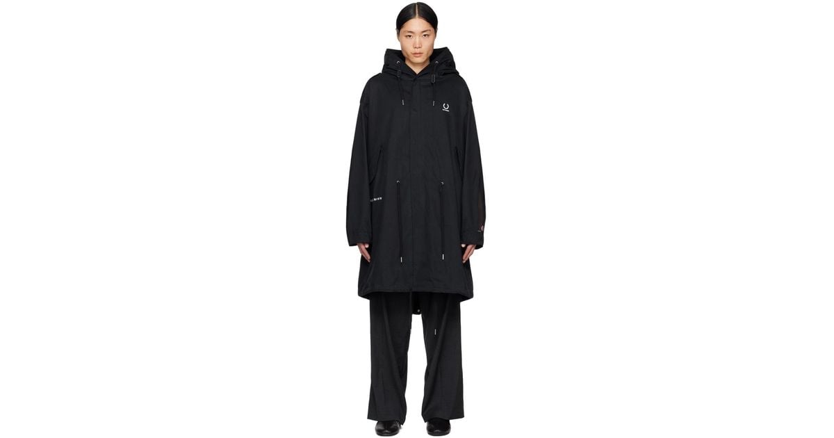 Raf Simons Black Fred Perry Edition Coat for Men | Lyst UK