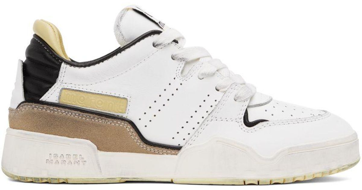 Isabel Marant White & Yellow Emree Sneakers in Black | Lyst