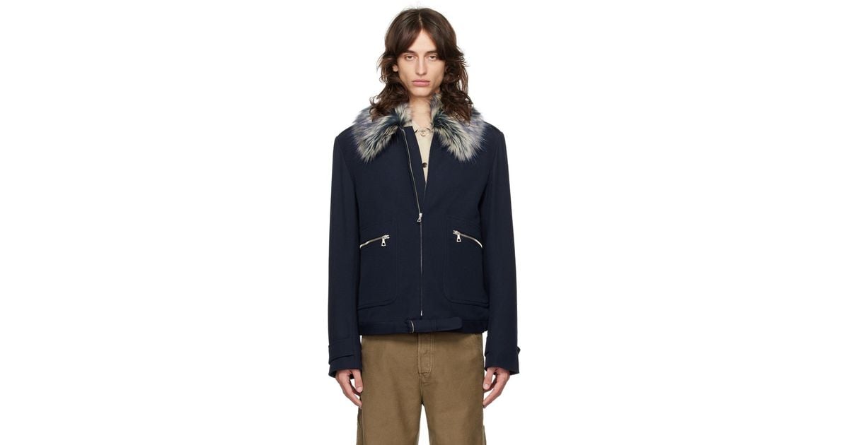 【大人気】DRIES VAN NOTEN ブルー ウール ベノ ジャケット org.jpg