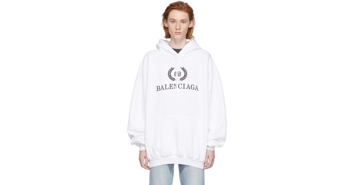 balenciaga hoodie logo white