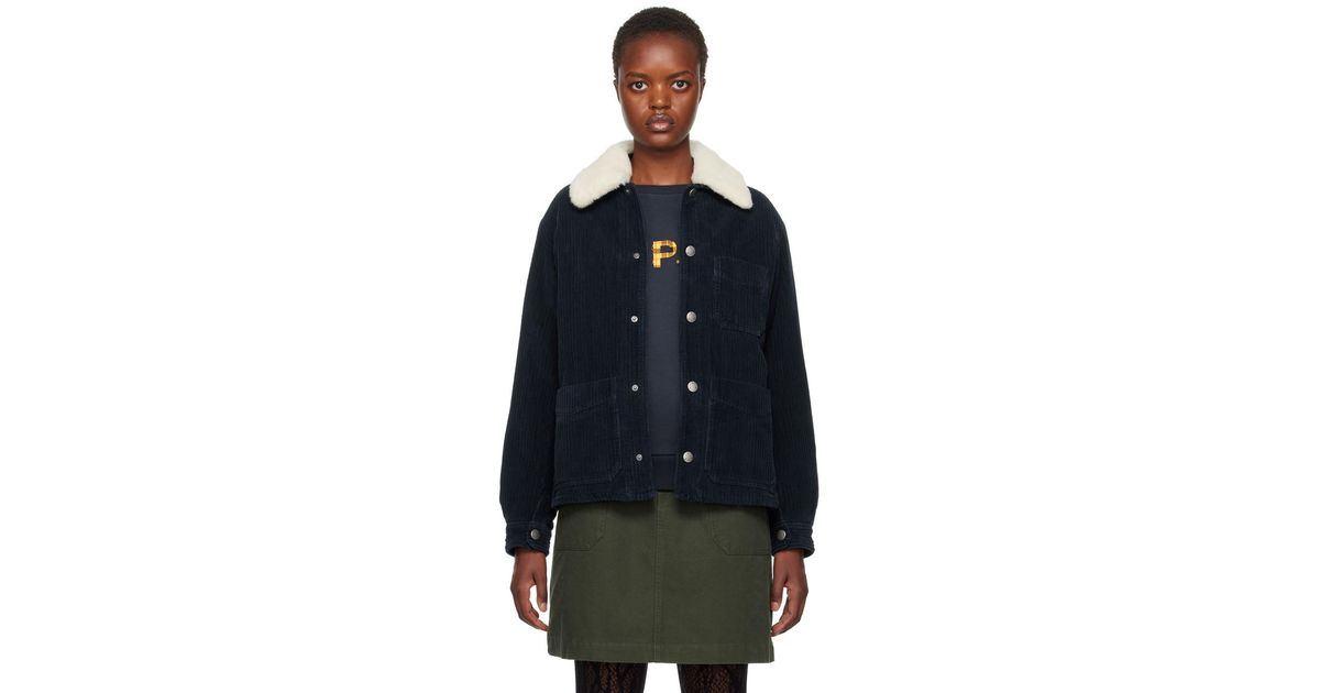 【関税込み】A.P.C. ネイビー Juliana ジャケット A.P.C.のネイビー Juliana ジャケットがセール中