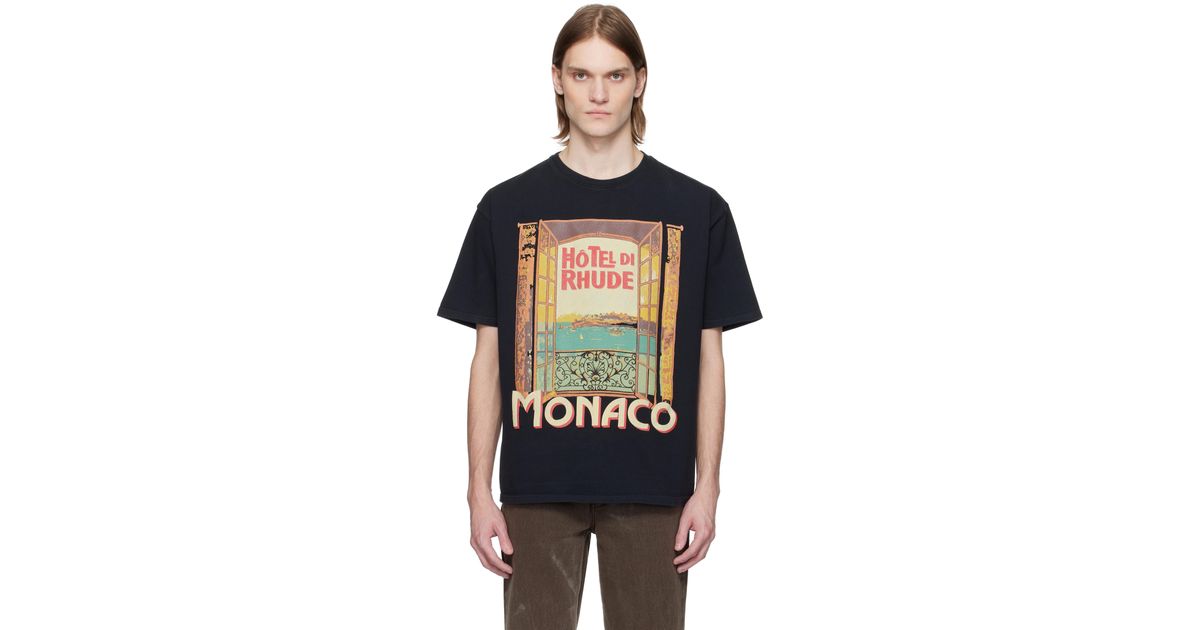 ★Rhude★ ブラック Hotel Di Monaco Tシャツ Amazon.com: Rhude, Hotel Di Monaco T-Shirt, Small, Vintage