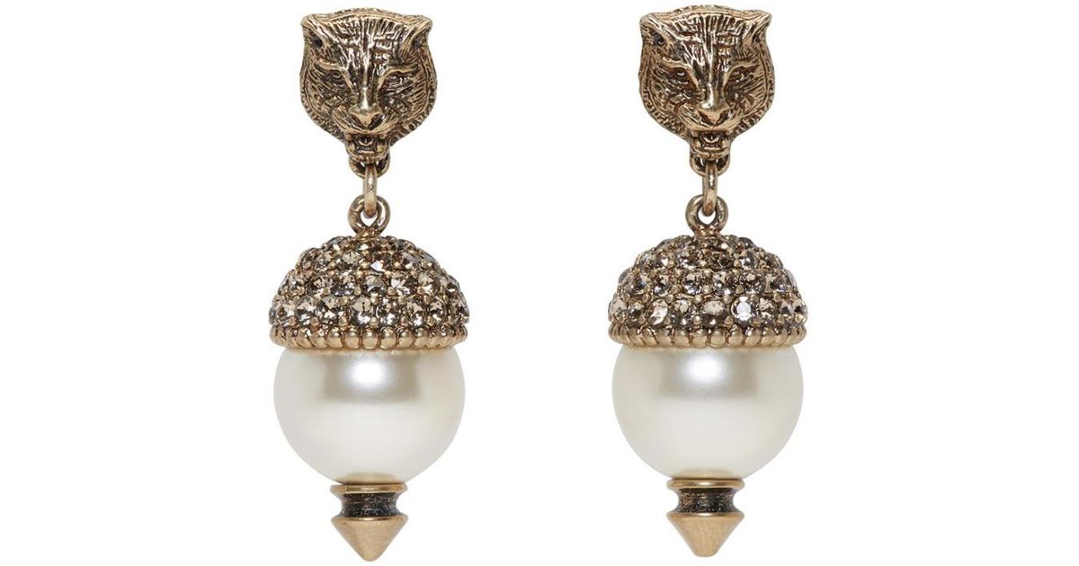 pearl gucci earrings
