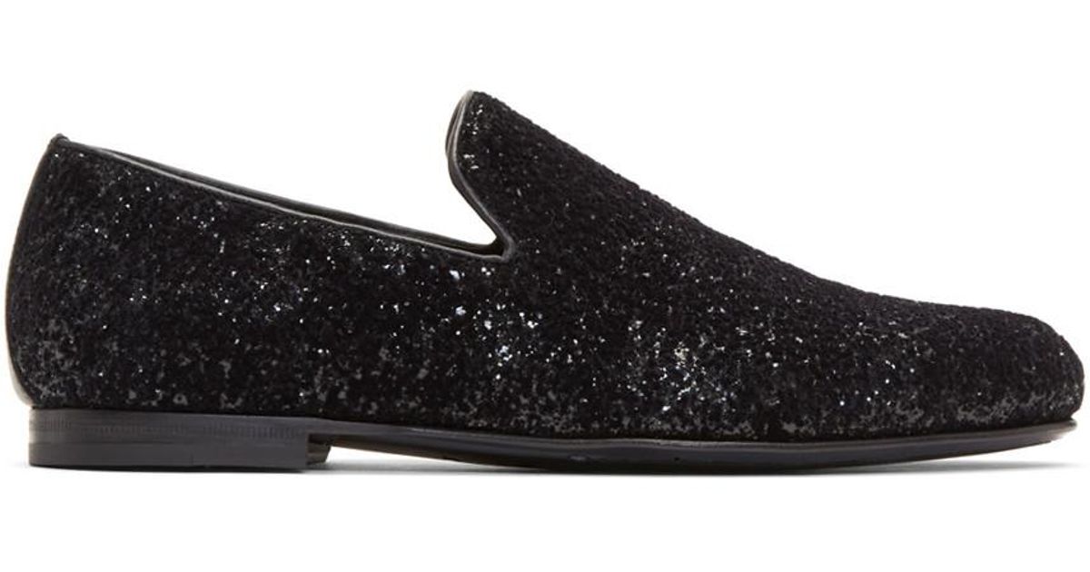 jimmy choo glitter loafers