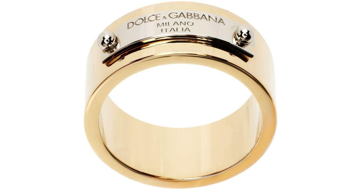 Dolce & Gabbana Dolce&gabbana Gold Logo Band Ring in Metallic for Men