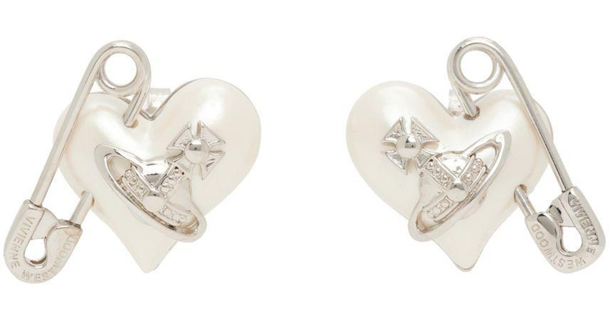 Vivienne Westwood Silver Orietta Earrings in Black | Lyst