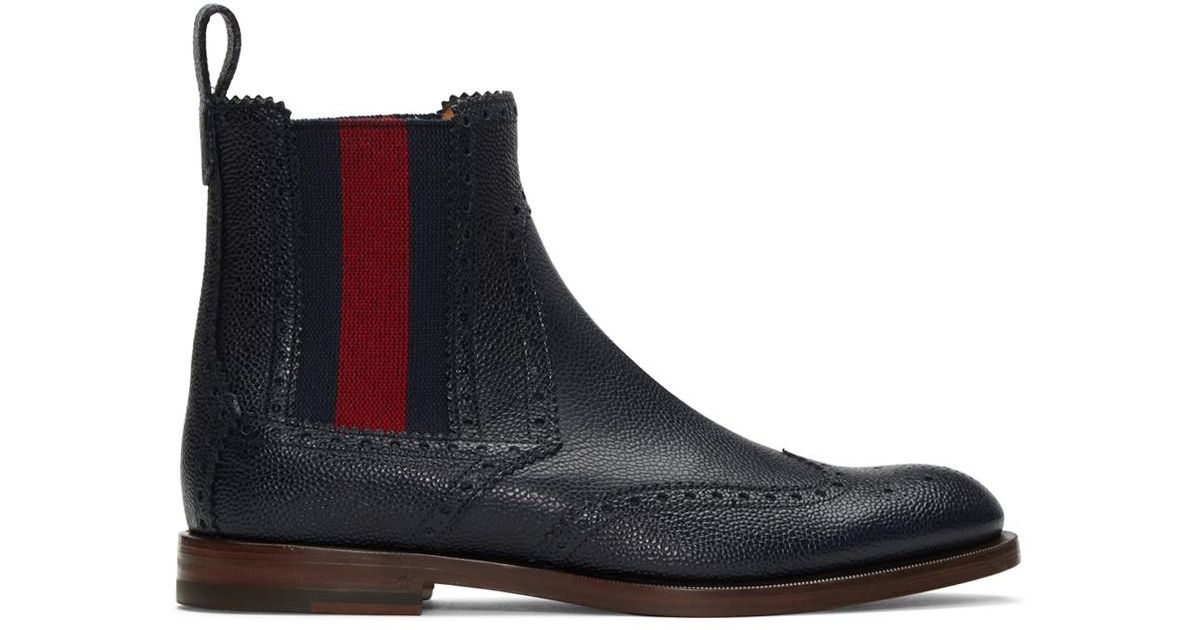 mens navy gucci trainers
