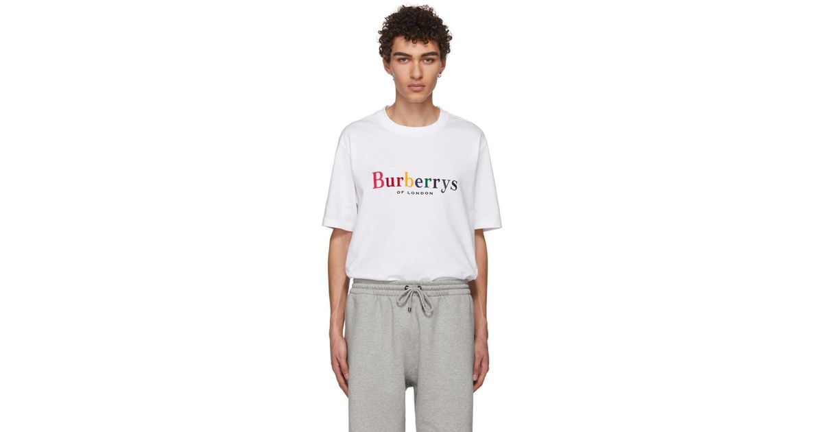 Burberry Cotton White Rainbow T-shirt 