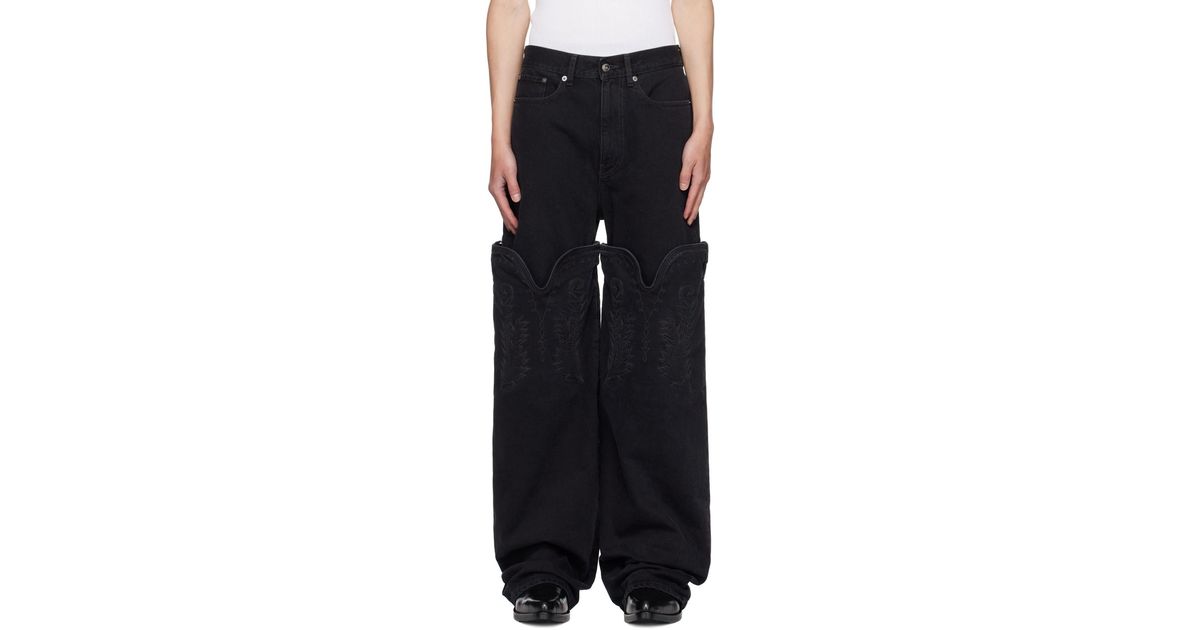 Y. Project Classic Maxi Cowboy Cuff Jeans in Black for Men | Lyst