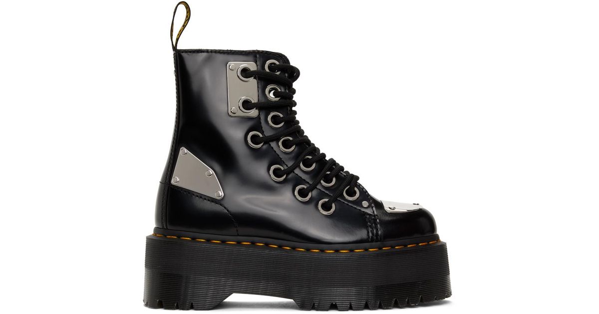 Dr. Martens Leather Jadon Max Rebel Boots in Black for Men | Lyst