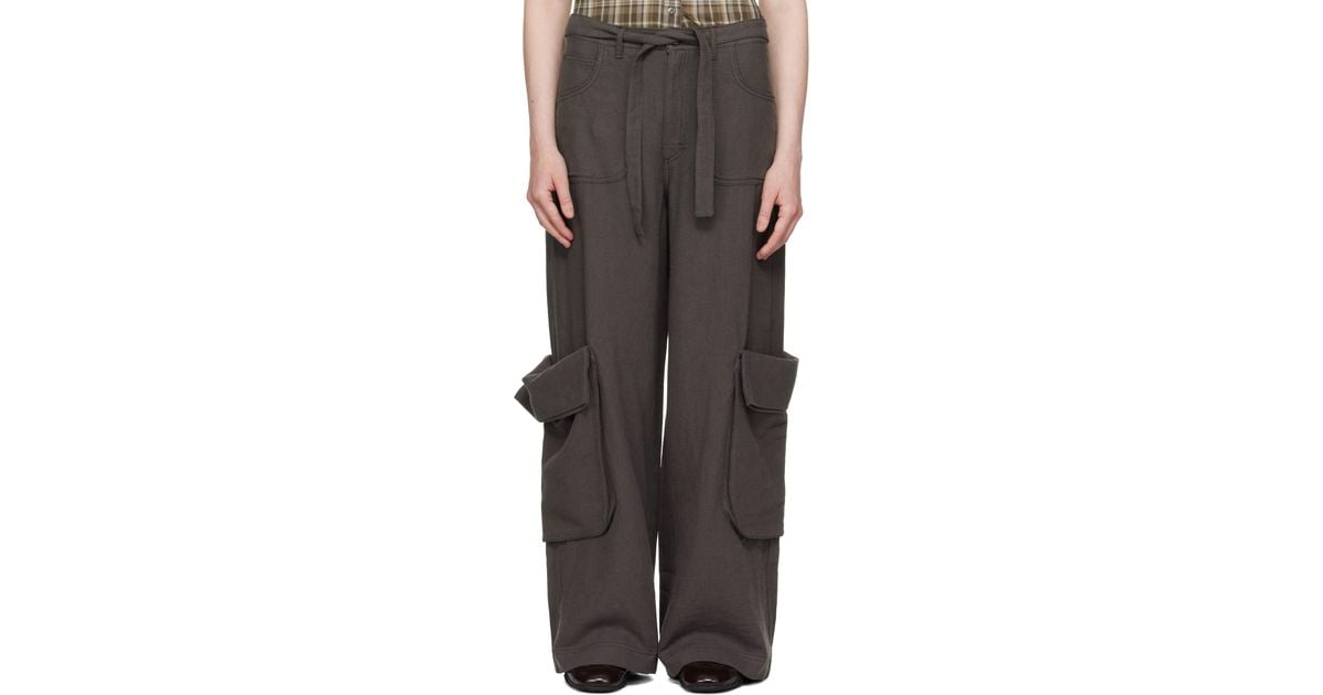 パンツ OPEN YY LINEN CARGO PANTS 5BSA043 OPEN YY Linen Cargo Pants in Black | Lyst