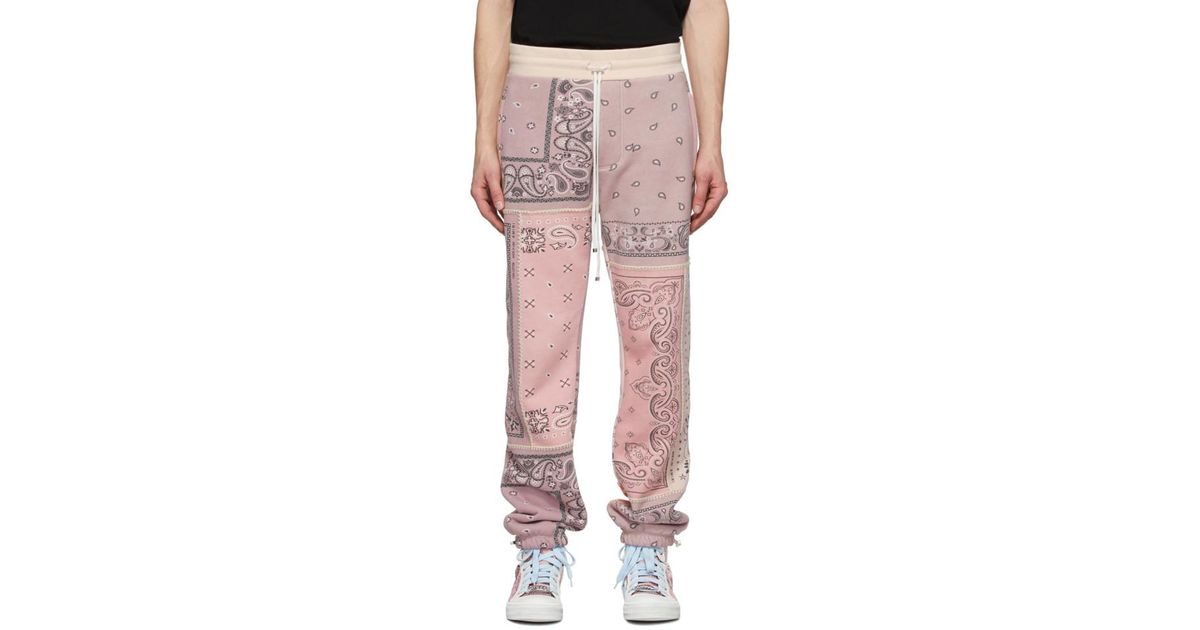 Amiri Pink Bandana Reconstructed Sweatpants for Men Lyst UK