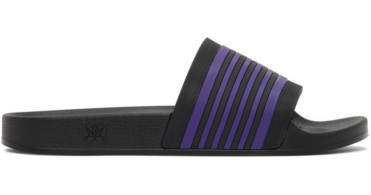 Needles Rubber Track Line Shower Sandals in Black/Purple (Black) for Men - Lyst