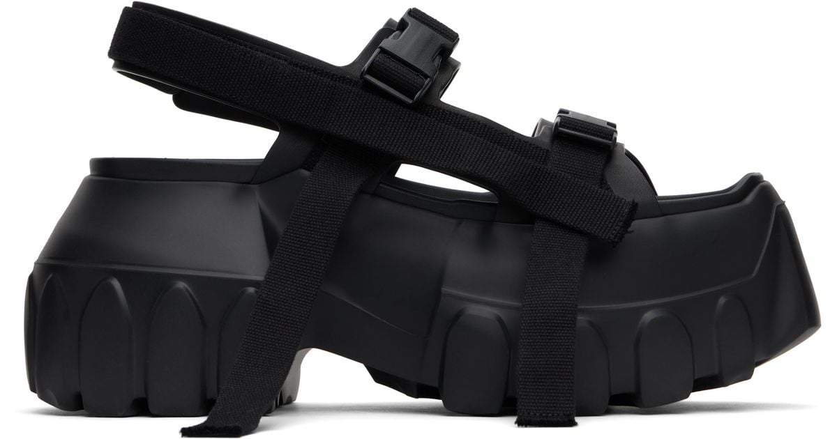 Rick Owens Hollywood Mega Tractor Sandals in Black for Men | Lyst