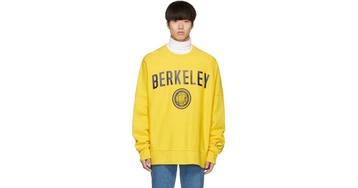 CALVIN KLEIN 205W39NYC Yellow Berkeley Edition University Sweatshirt for  Men - Lyst