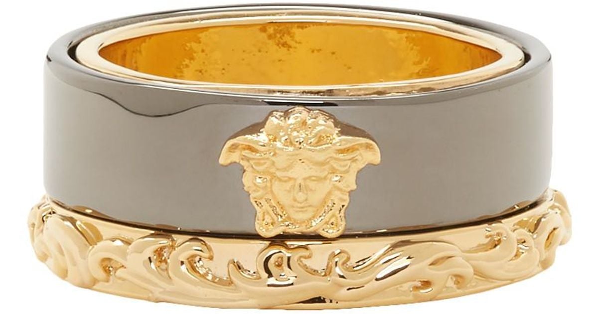 versace two tone ring