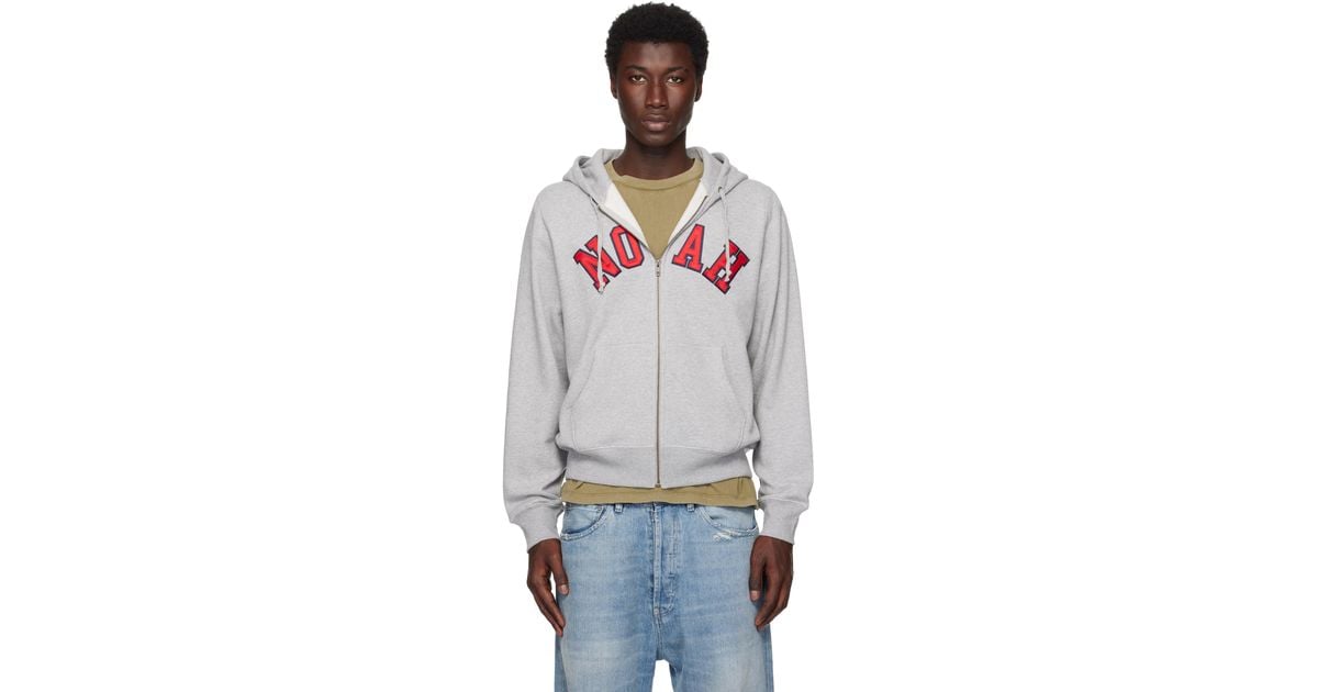 Noah Arch Appliqué Zip-Up Hoodie in Black for Men | Lyst UK