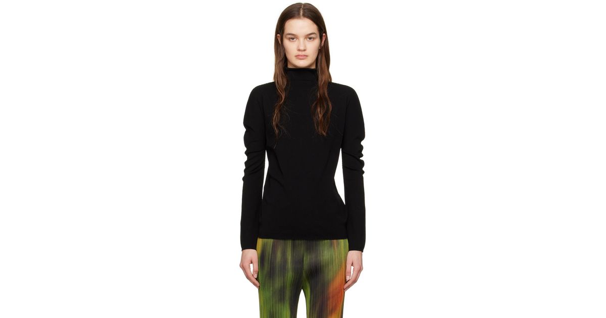 PLEATS PLEASE ISSEY  Long sleeve turtleneck Cut tops PP01-FK334 Purple brown 3