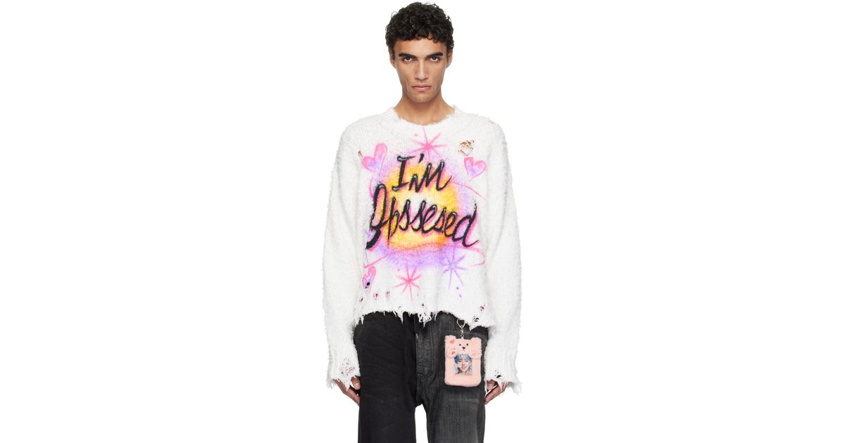 Doublet Airbrush Recycled Cotton Sweater in Black for Men | Lyst UK