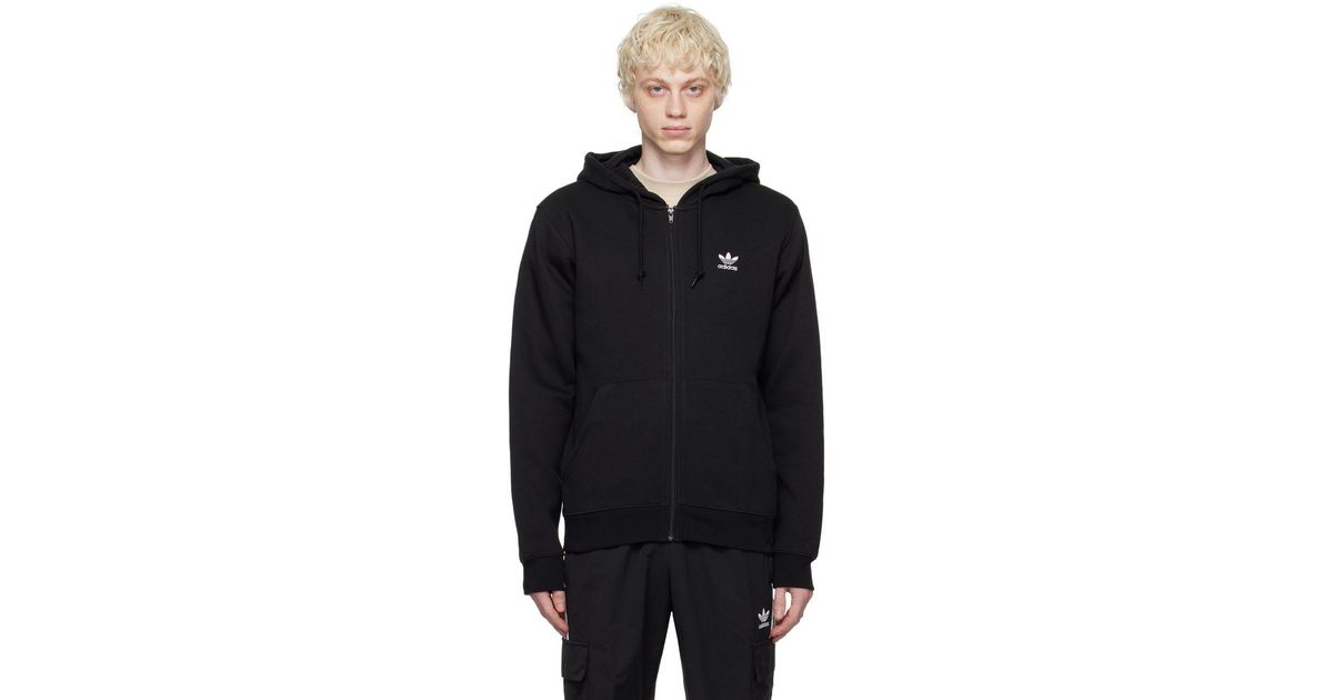 adidas Originals Embroidered Hoodie in Black for Men | Lyst