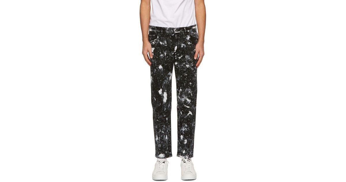 Dolce & Gabbana Denim Black Paint Splatter Jeans for Men Lyst