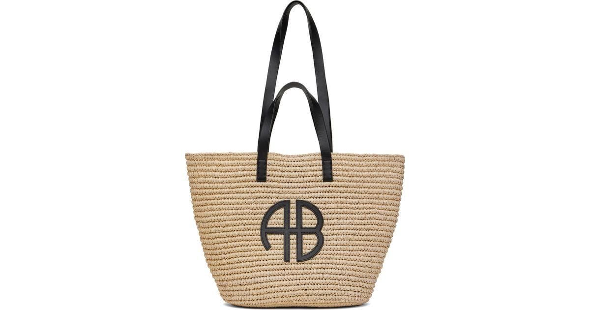 【関税込み】ANINE BING ベージュ Palermo かごトート Anine Bing ベージュ Palermo かごトート メタリック | Lyst