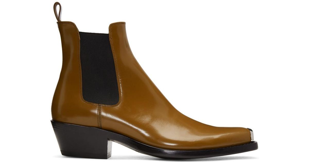 calvin klein boots brown