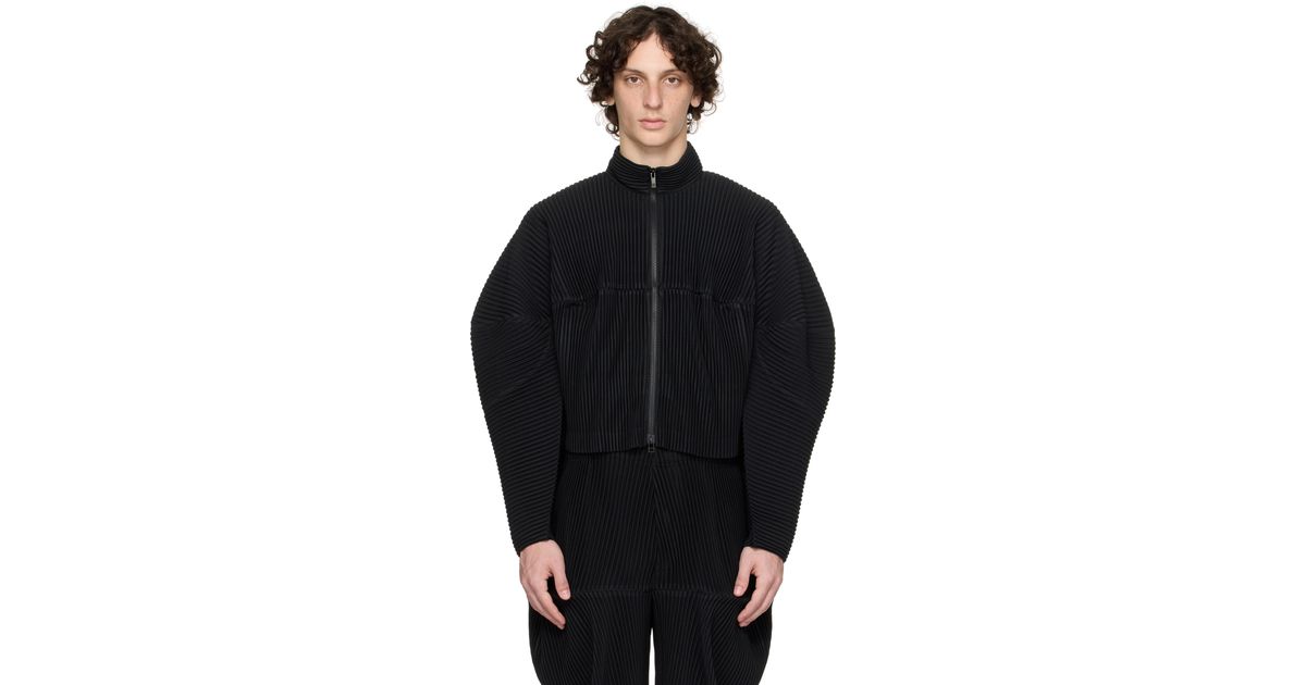 ジャケット・アウター HOMME PLISSE KINETIC SCULPTURE Homme Plissé Issey Miyake Kinetic Sculpture Jacket in Black for
