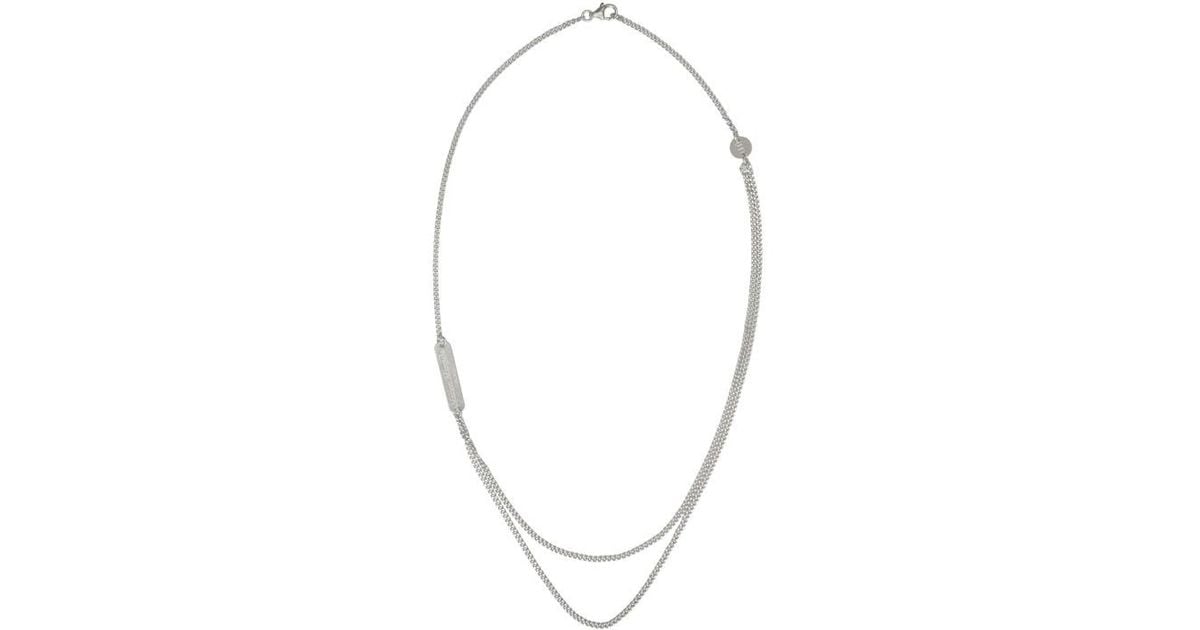 Maison Margiela Silver Double Chain Necklace in Metallic for Men | Lyst