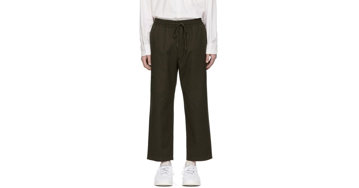 olive cropped pants