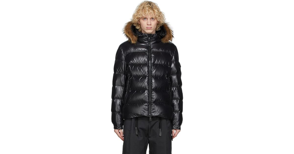 Moncler Synthetic Down Marque Jacket in Black for Men | Lyst